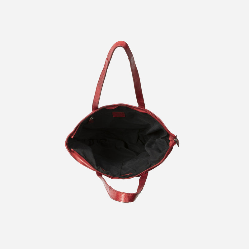 Charlize Shopper Leather Tote, Red