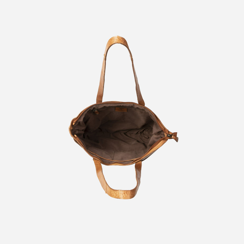Charlize Shopper Leather Tote, Tan