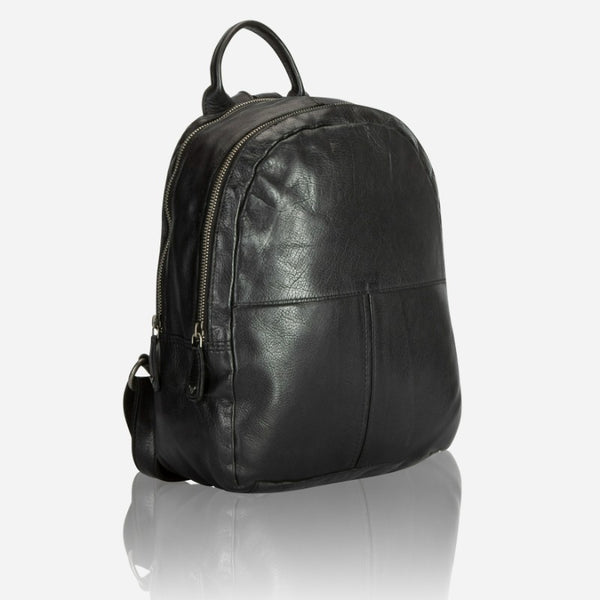 Naomi Leather Backpack, Black