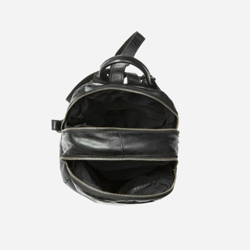 Naomi Leather Backpack, Black