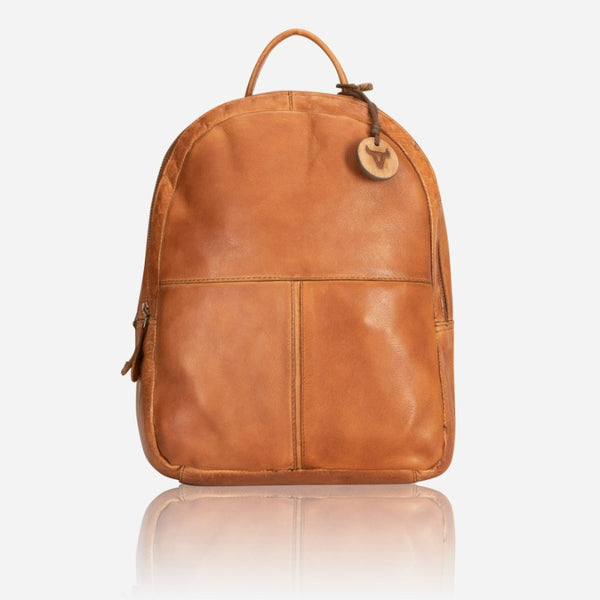 Naomi Leather Backpack, Tan