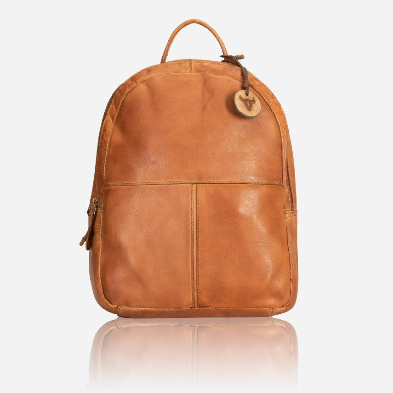 Naomi Leather Backpack, Tan
