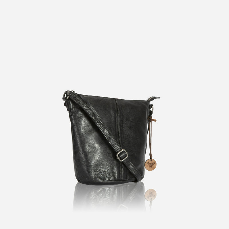 Rachel Leather Crossbody Bag, Black