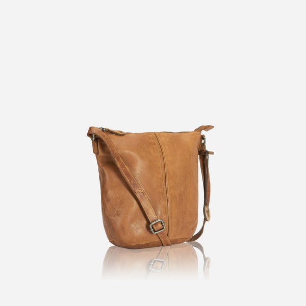 Rachel Leather Crossbody Bag, Tan