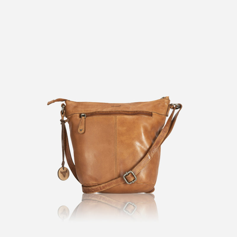 Rachel Leather Crossbody Bag, Tan