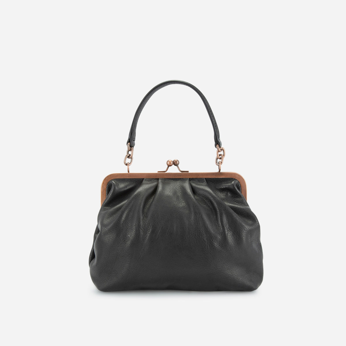 Fiona Frame Crossbody Bag in Black - crossbody bag, back view | Brando Leather