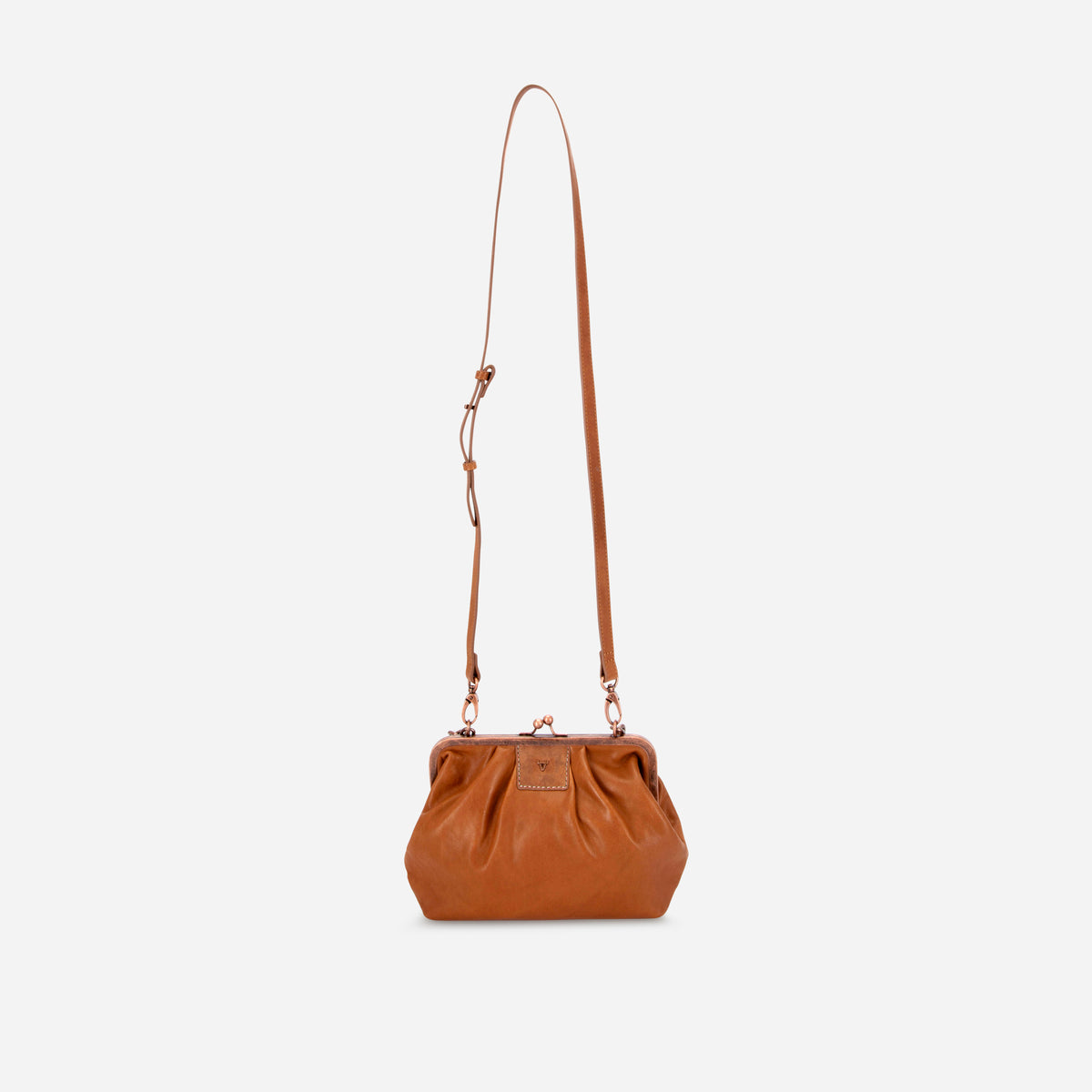 Fiona Frame Crossbody Bag in Tan - crossbody bag with crossbody strap | Brando Leather