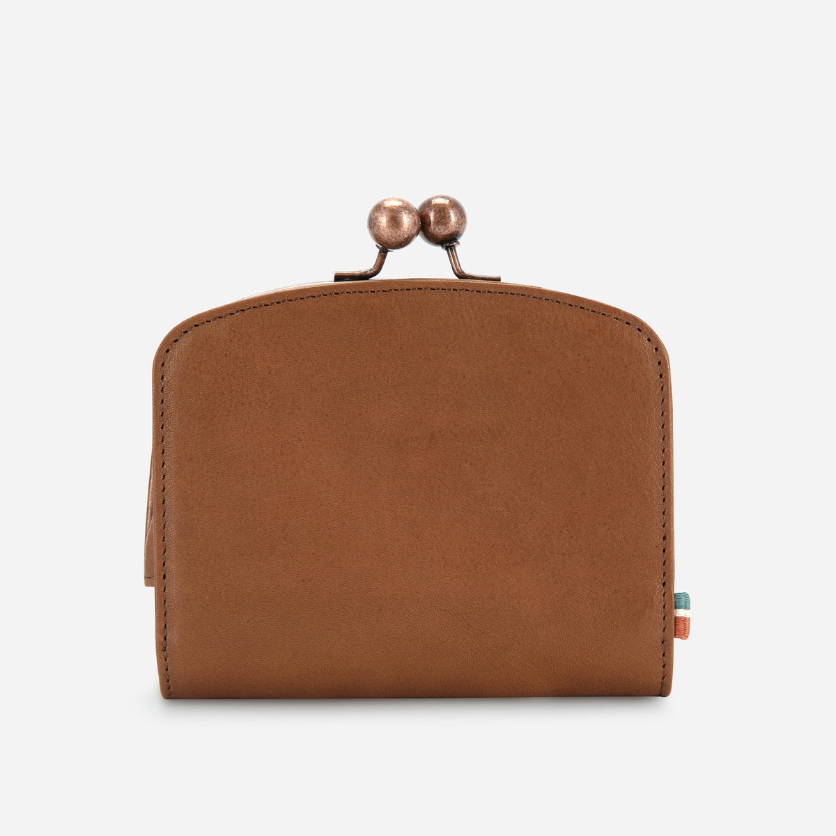 Fiona Frame Bifold Purse in Tan - purse, back view | Brando Leather
