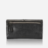 Hepburn  Leather Flap Purse, Black