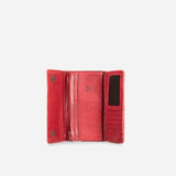 Hepburn  Leather Flap Purse, Red