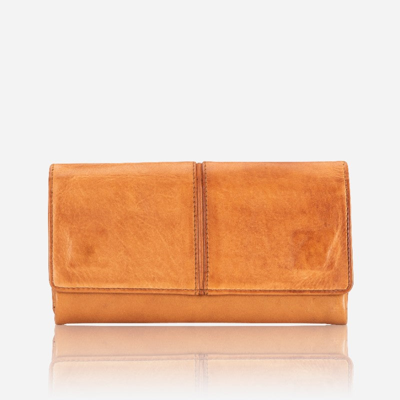 Hepburn Leather Flap Purse, Tan