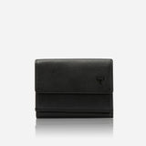 Brando Compact TriFold Leather Wallet, Black