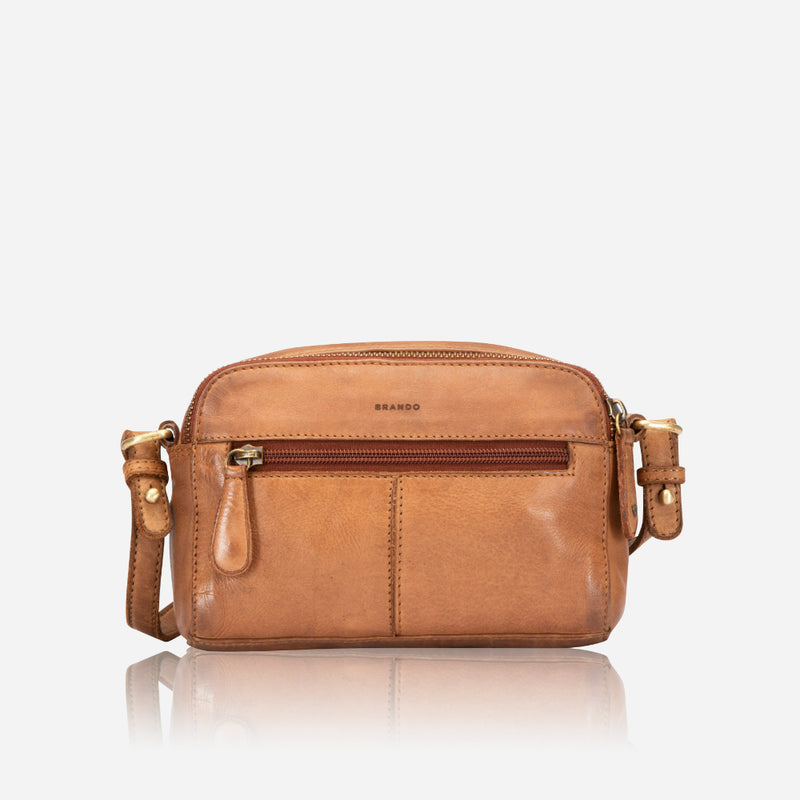Diaz Small Leather Crossbody Bag, Tan