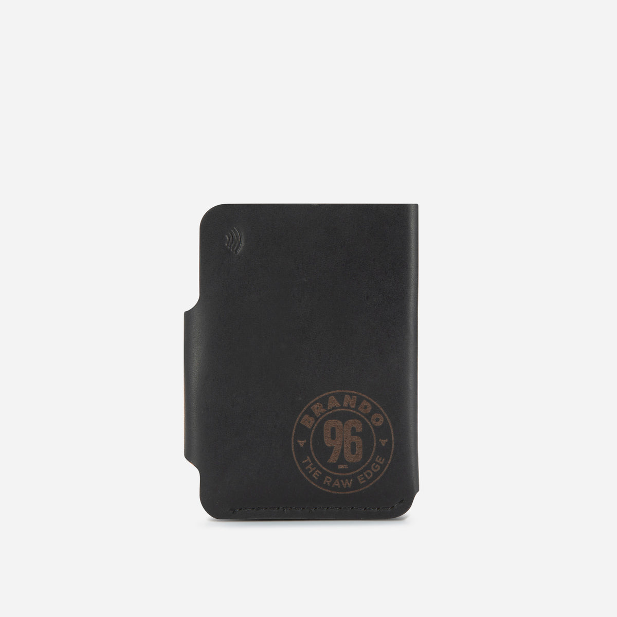 James Upright Card Holder in Black - card holder, back view | Brando Leather