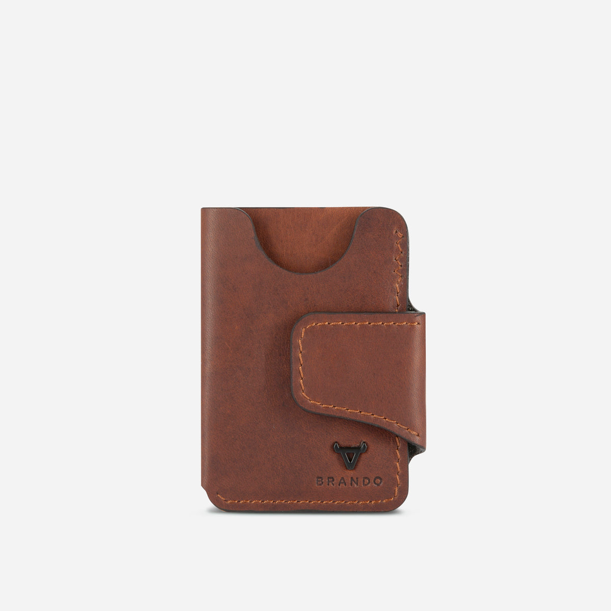 James Upright Card Holder in Brown - card holder | Brando Leather