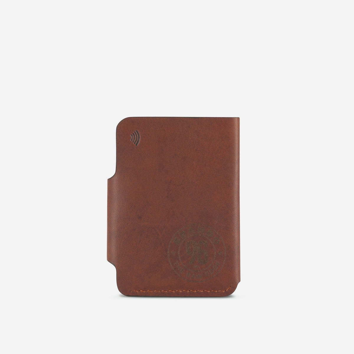 James Upright Card Holder in Brown - card holder, back view | Brando Leather