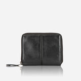 Garbo Small  Leather Zip Around Purse, Black
