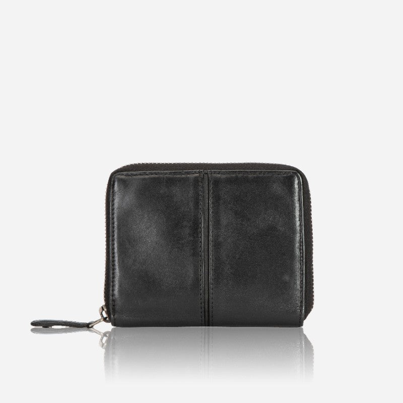 Garbo Small  Leather Zip Around Purse, Black