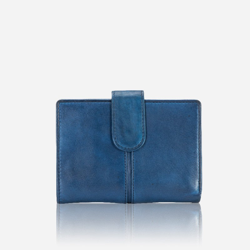 Loren Medium  Leather Purse With Tab Closure, Cobalt