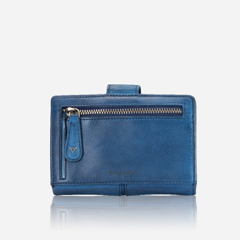 Loren Medium  Leather Purse With Tab Closure, Cobalt