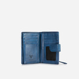 Loren Medium  Leather Purse With Tab Closure, Cobalt