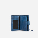 Loren Medium  Leather Purse With Tab Closure, Cobalt
