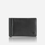 Brando Leather Wallet With Money Clip, Black