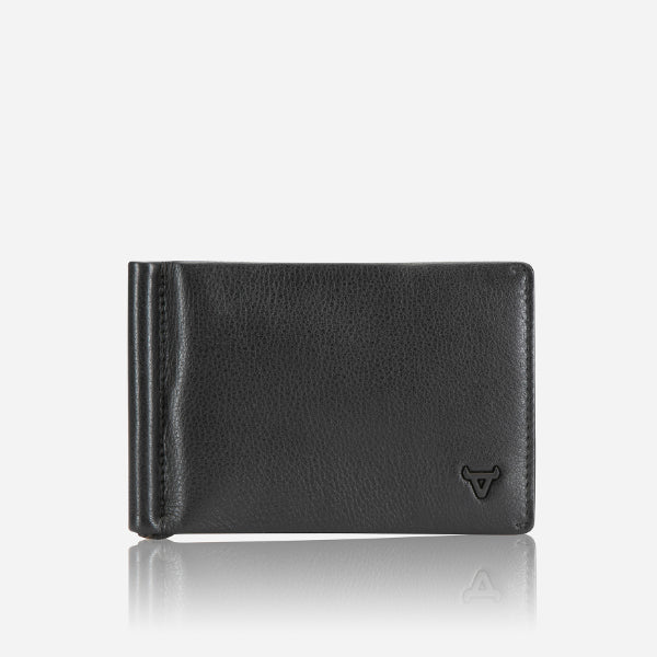 Brando Leather Wallet With Money Clip, Black