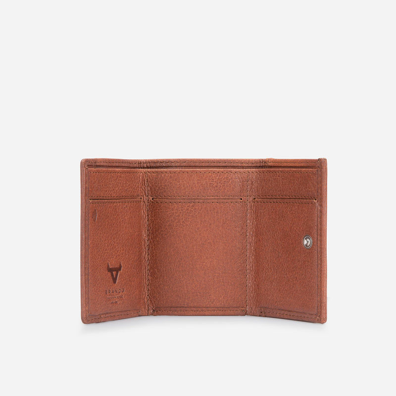Brando Compact Mini Trifold Wallet, Copper