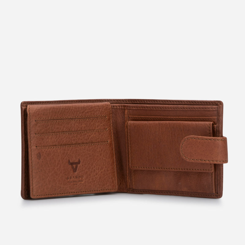 Brando Multi Card Kudu Leather Wallet, Copper