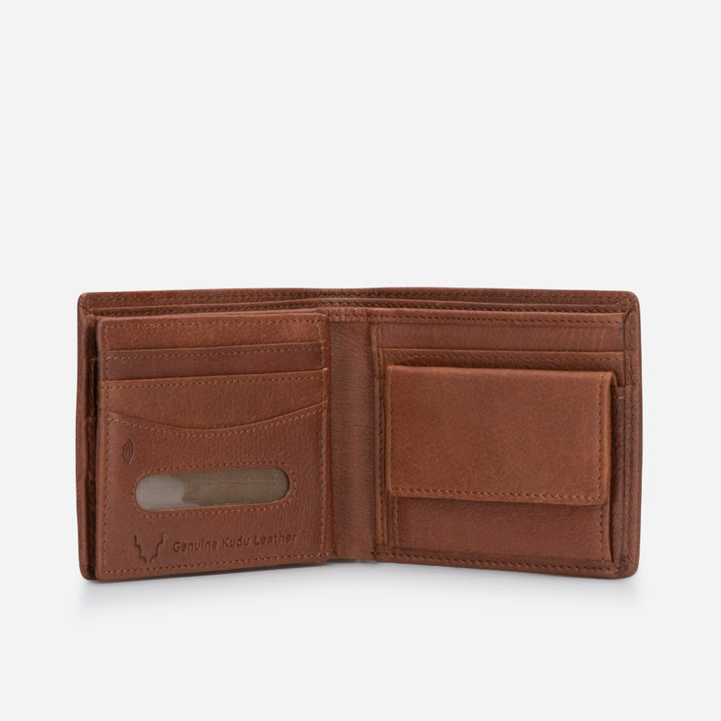 Kudu Multi Card, Coin + Note Leather Wallet, Copper