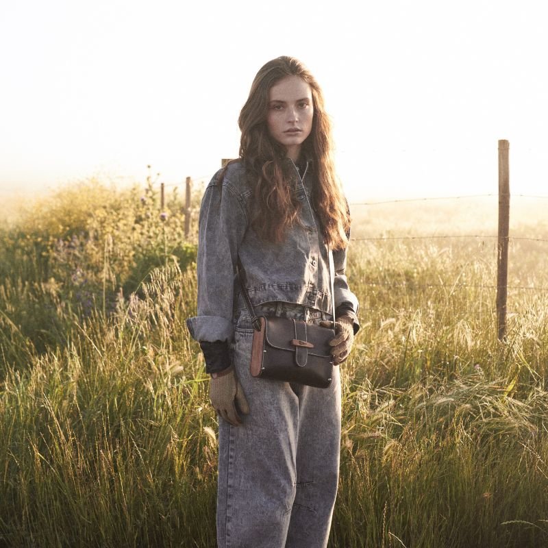 Sally Wood Panel Satchel - Brando Leather