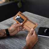 Leather Wallet with Flap, Tan - Leather Wallet | Brando Leather South Africa