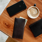 Upright Leather Pocketbook, Black - Leather Wallet | Brando Leather South Africa
