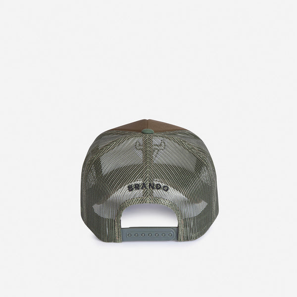 Trucker Cap - Camo / Olive / Camo Peak - Leather Caps | Brando Leather South Africa