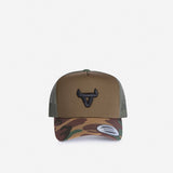 Trucker Cap - Camo / Olive / Camo Peak - Leather Caps | Brando Leather South Africa