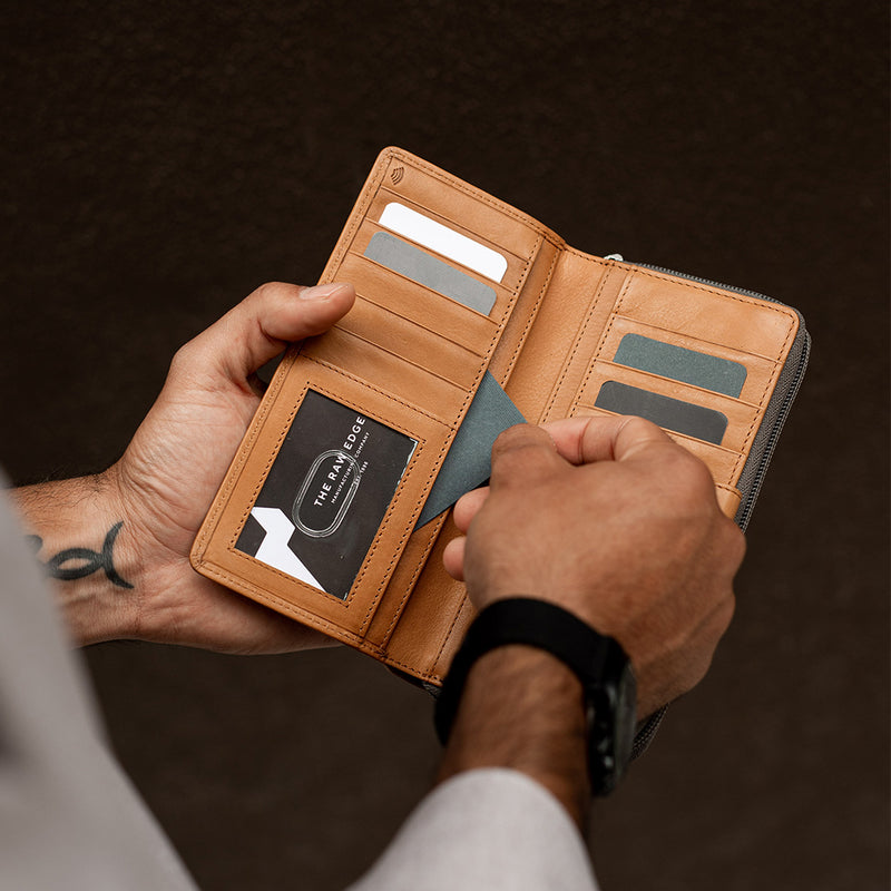 Genuine Leather Pocketbook, Tan - Leather Wallet | Brando Leather South Africa