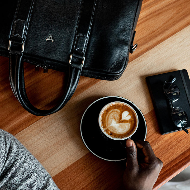 15" Slim Briefcase, Brown - Leather Laptop Bag | Brando Leather South Africa