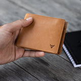 Leather Wallet with Flap, Tan - Leather Wallet | Brando Leather South Africa