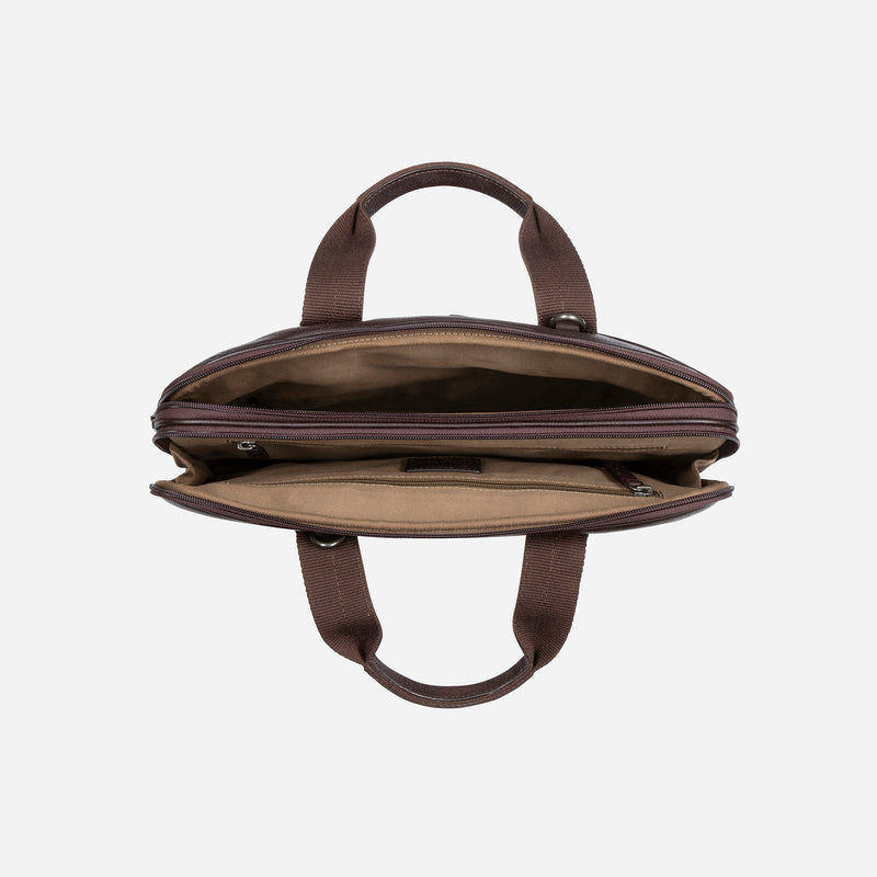 13" Compact Leather Laptop Bag, Brown