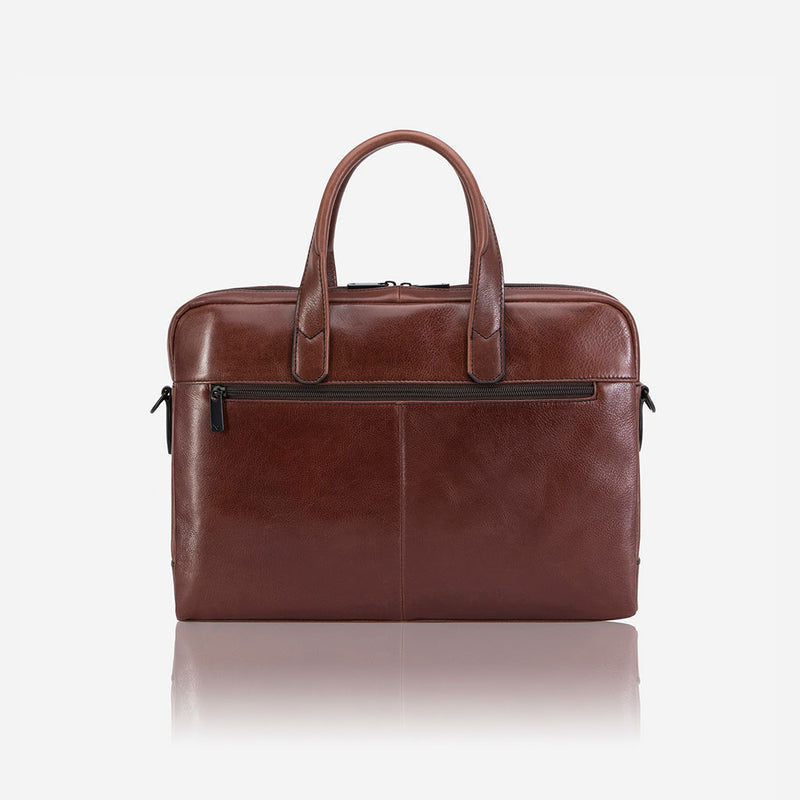 15" Slim Briefcase, Brown - Leather Laptop Bag | Brando Leather South Africa