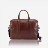 15" Slim Briefcase, Brown - Leather Laptop Bag | Brando Leather South Africa