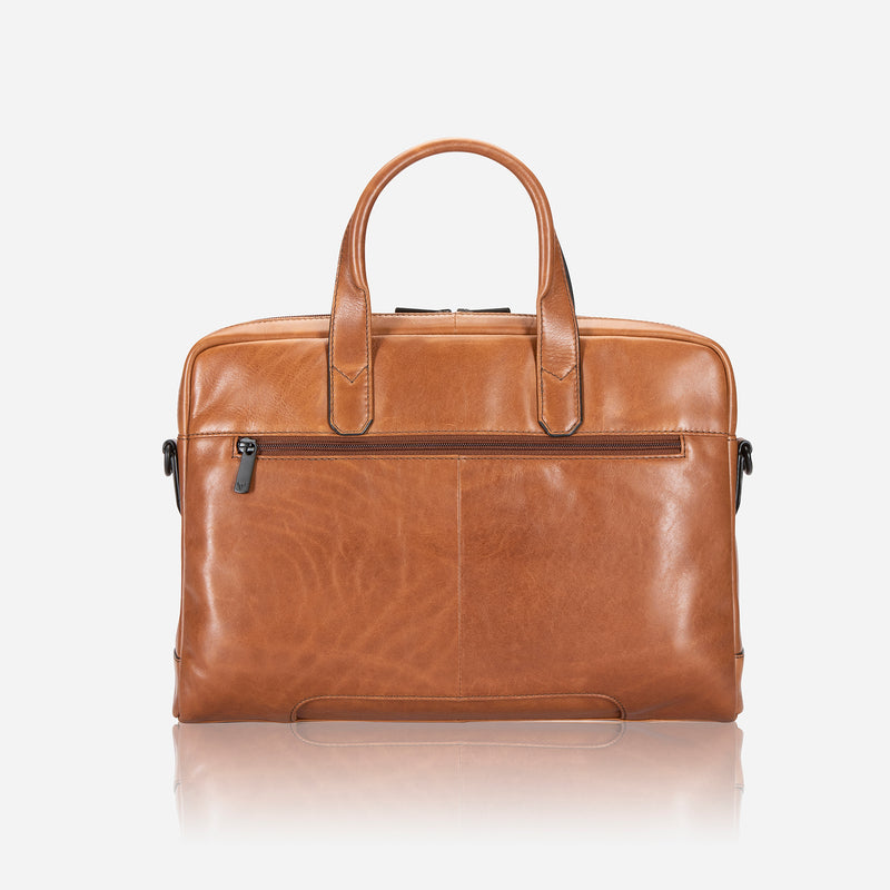 15" Slimline Leather Laptop Bag, Medium Brown