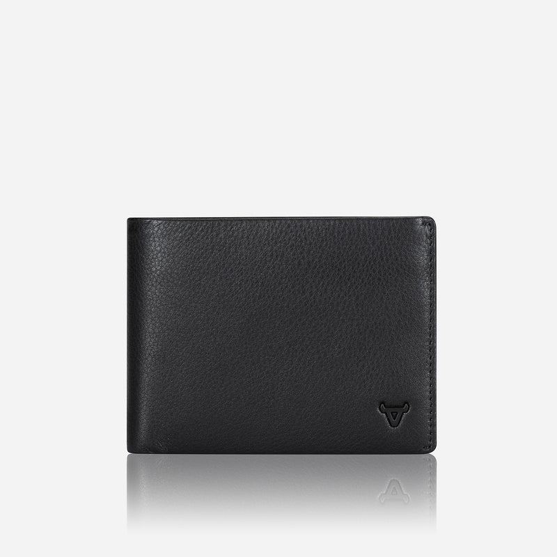 Brando Slim Leather Card And Note Wallet, Black