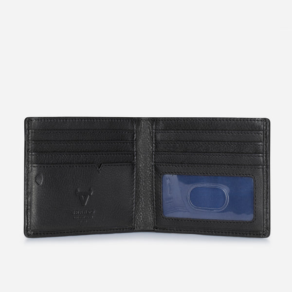 Brando Slim Leather Card And Note Wallet, Black