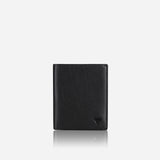 Brando Slim Card & Note Wallet With Zip Coin Pouch, Black