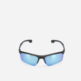 Semi Rimless Sports Sunglasses, Matte Black - Sunglasses | Brando Leather South Africa