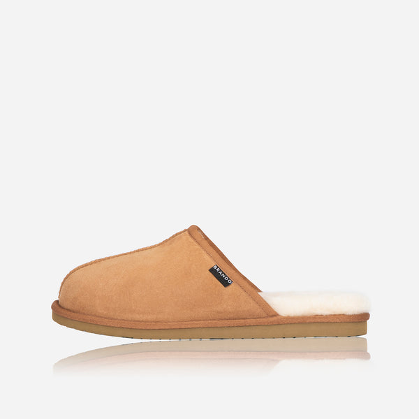 Mens Slip On Slipper, Chestnut