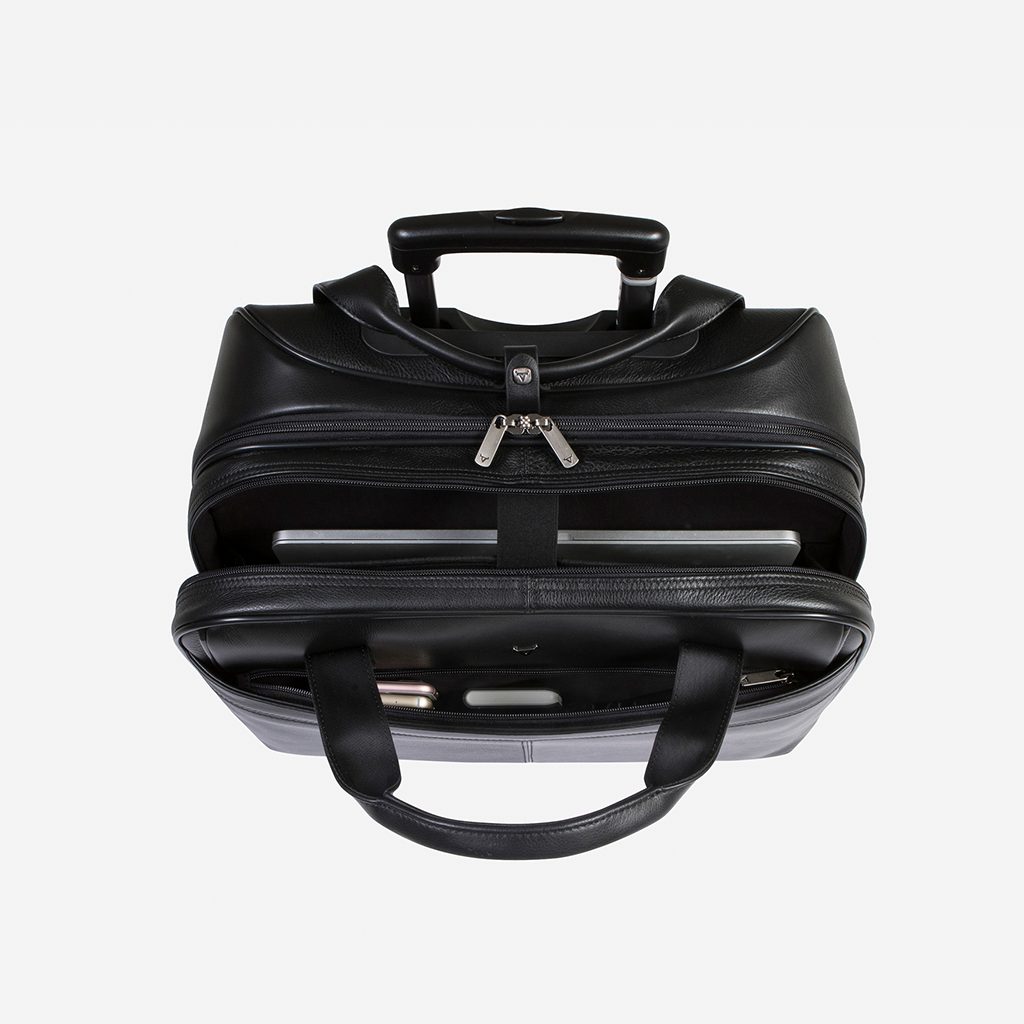 17" Laptop/Overnight Bag, Black - Leather Business Bag | Brando Leather South Africa