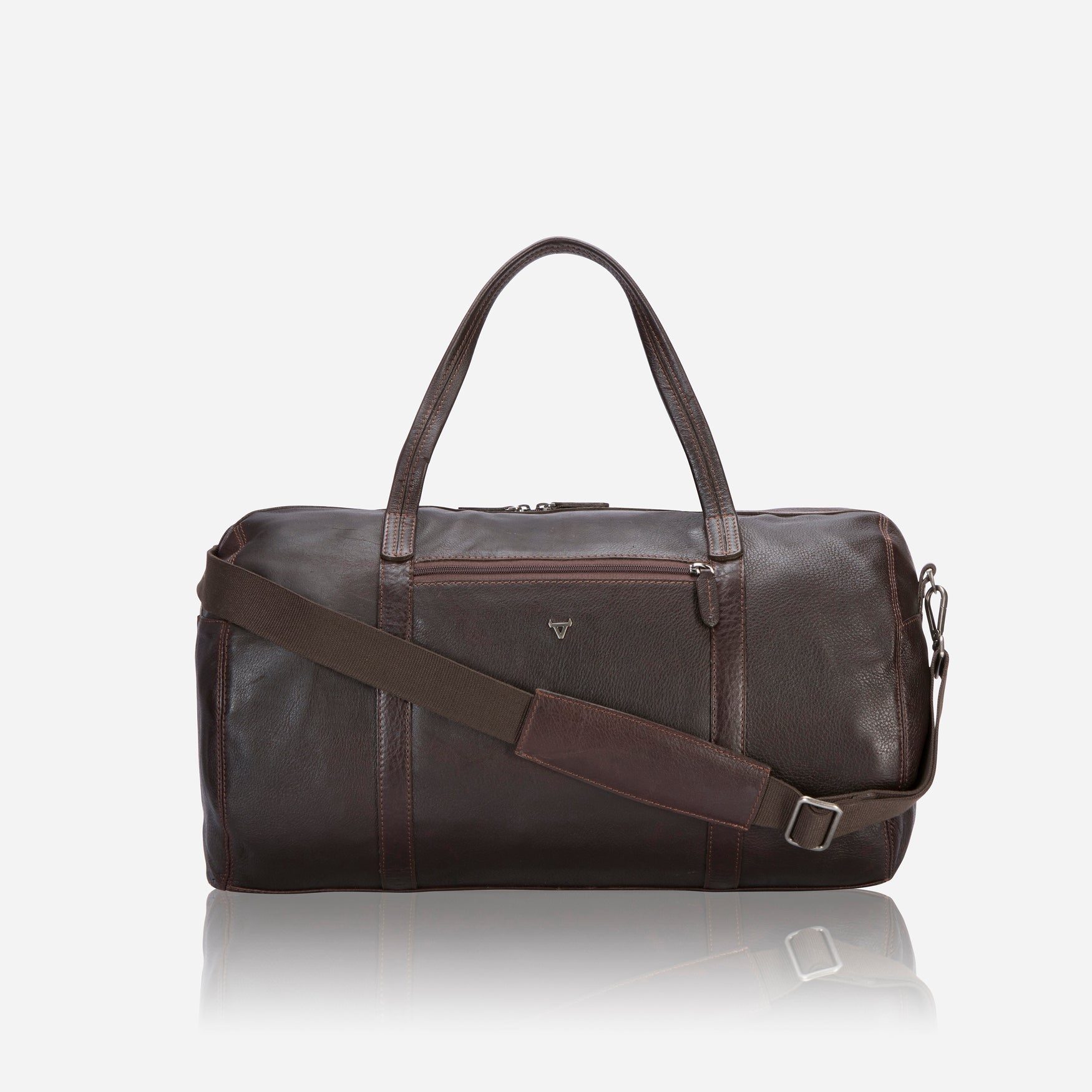 Military Style Duffel, Brown - Brown Leather Travel Duffel Bag | Brando Leather South Africa